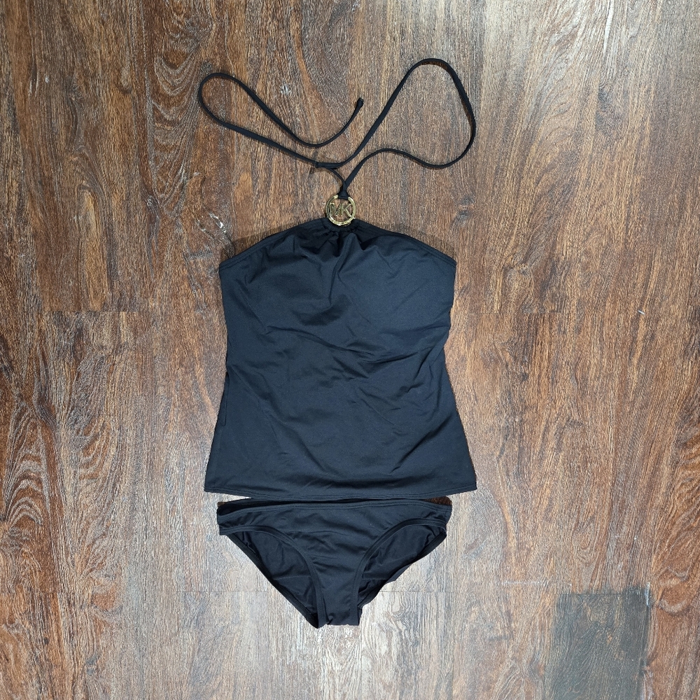 Michael Kors Black Halter Swim Set